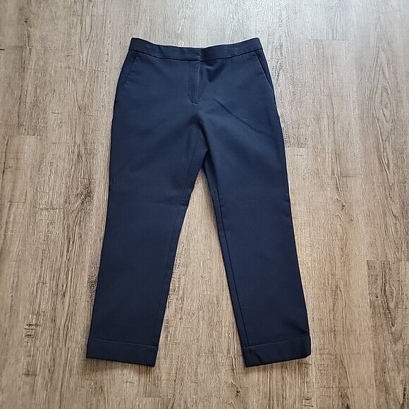 Ann Taylor Crop Dress Pants ~ Sz 8 ~ Dark Blue ~ Mid Rise ~ 26" Inseam - Picture 2 of 6